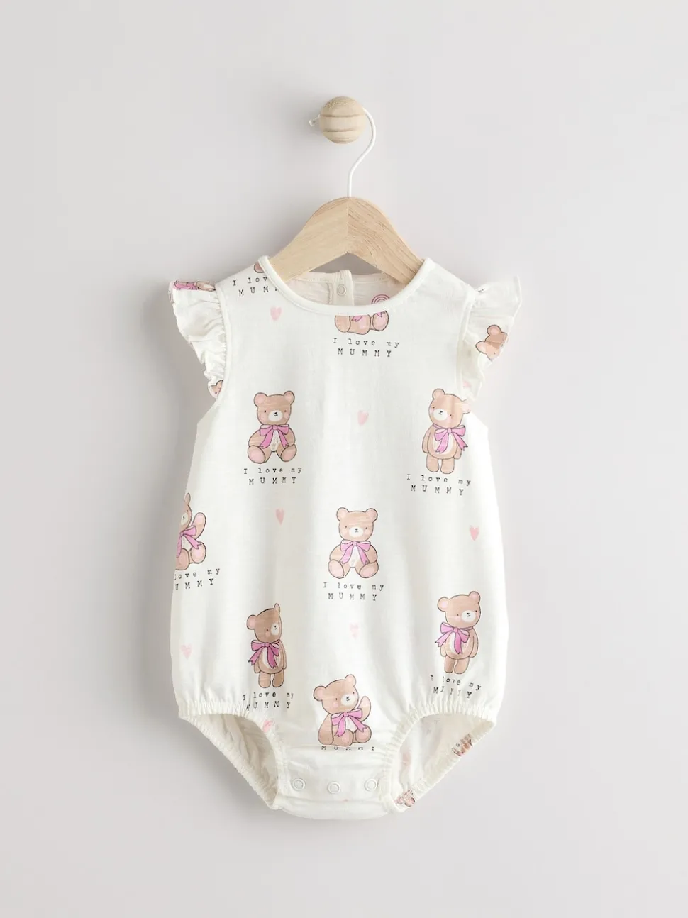 White I Love My Mummy Baby Bloomer Romper