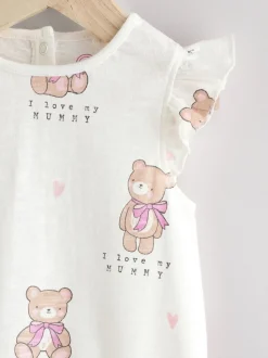 White I Love My Mummy Baby Bloomer Romper