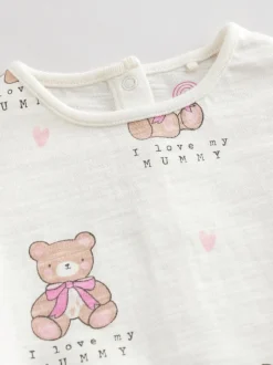 White I Love My Mummy Baby Bloomer Romper