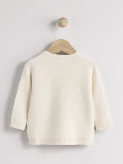 White Knitted Baby Cardigan