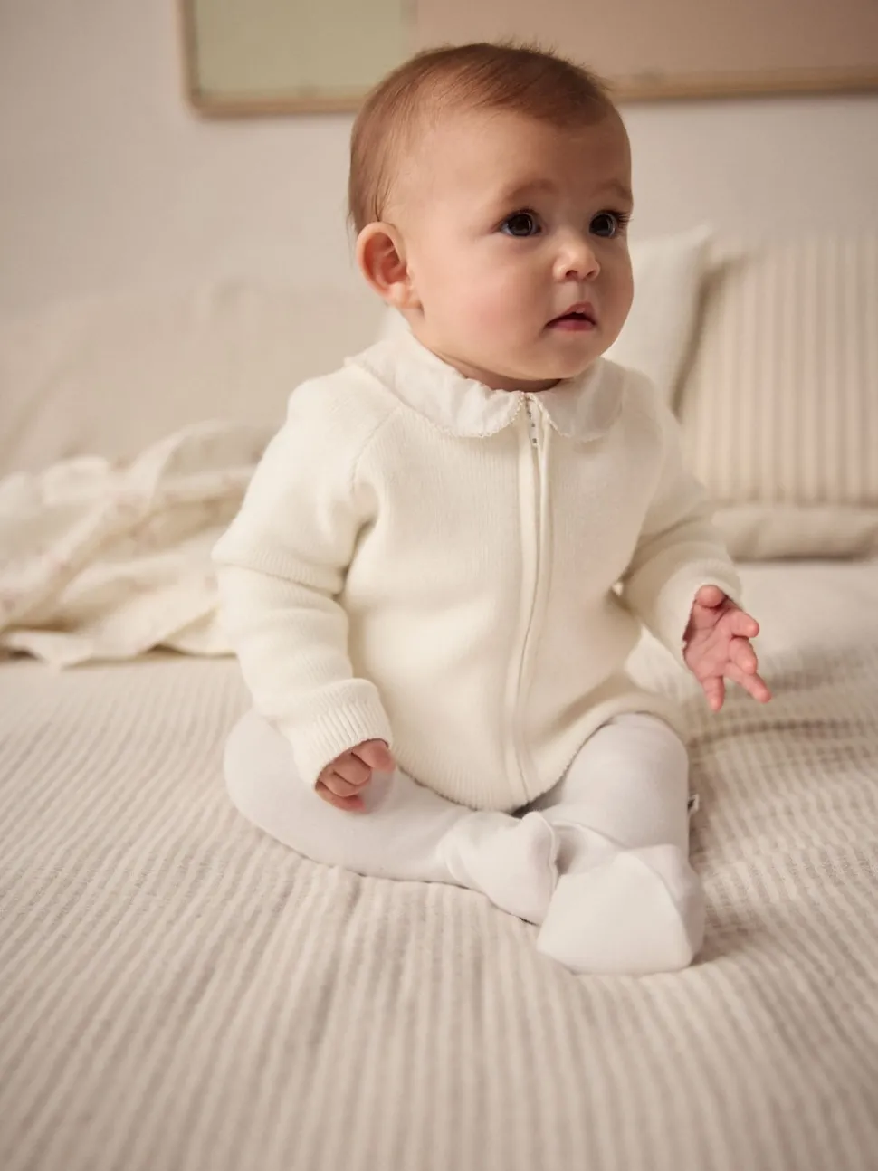 White Knitted Baby Cardigan