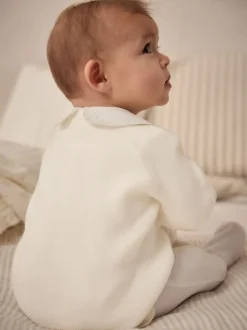 White Knitted Baby Cardigan