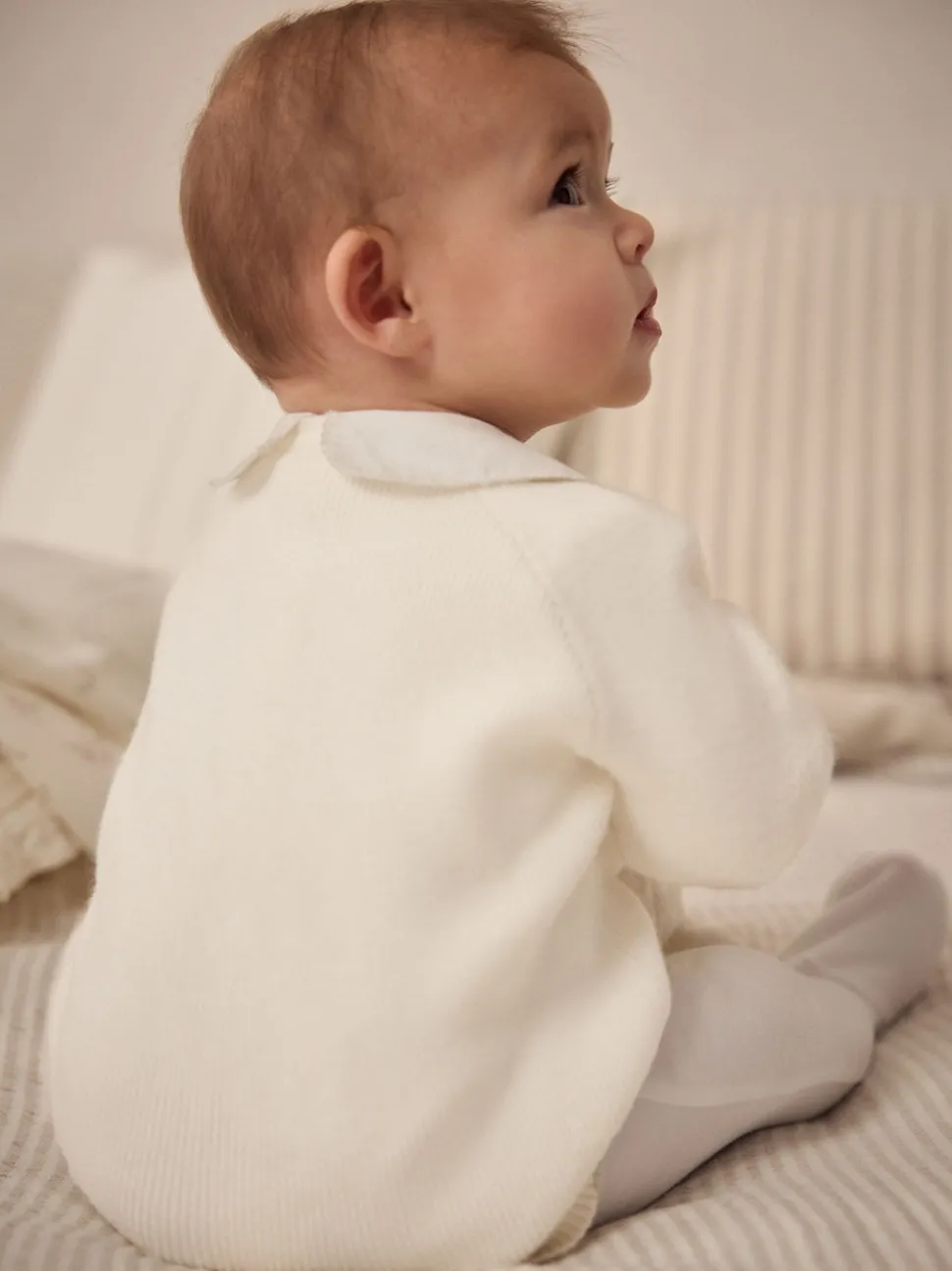 White Knitted Baby Cardigan