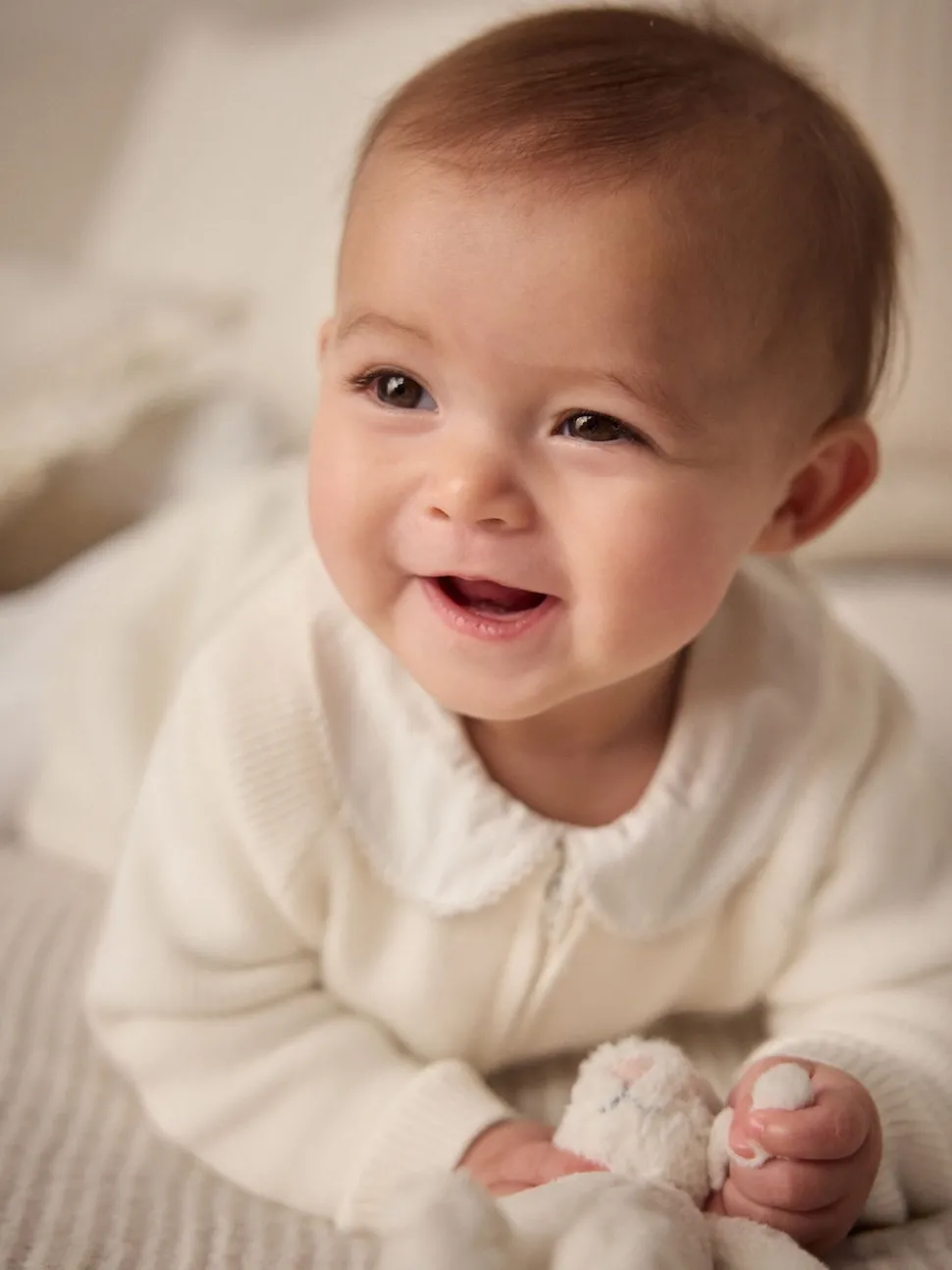 White Knitted Baby Cardigan