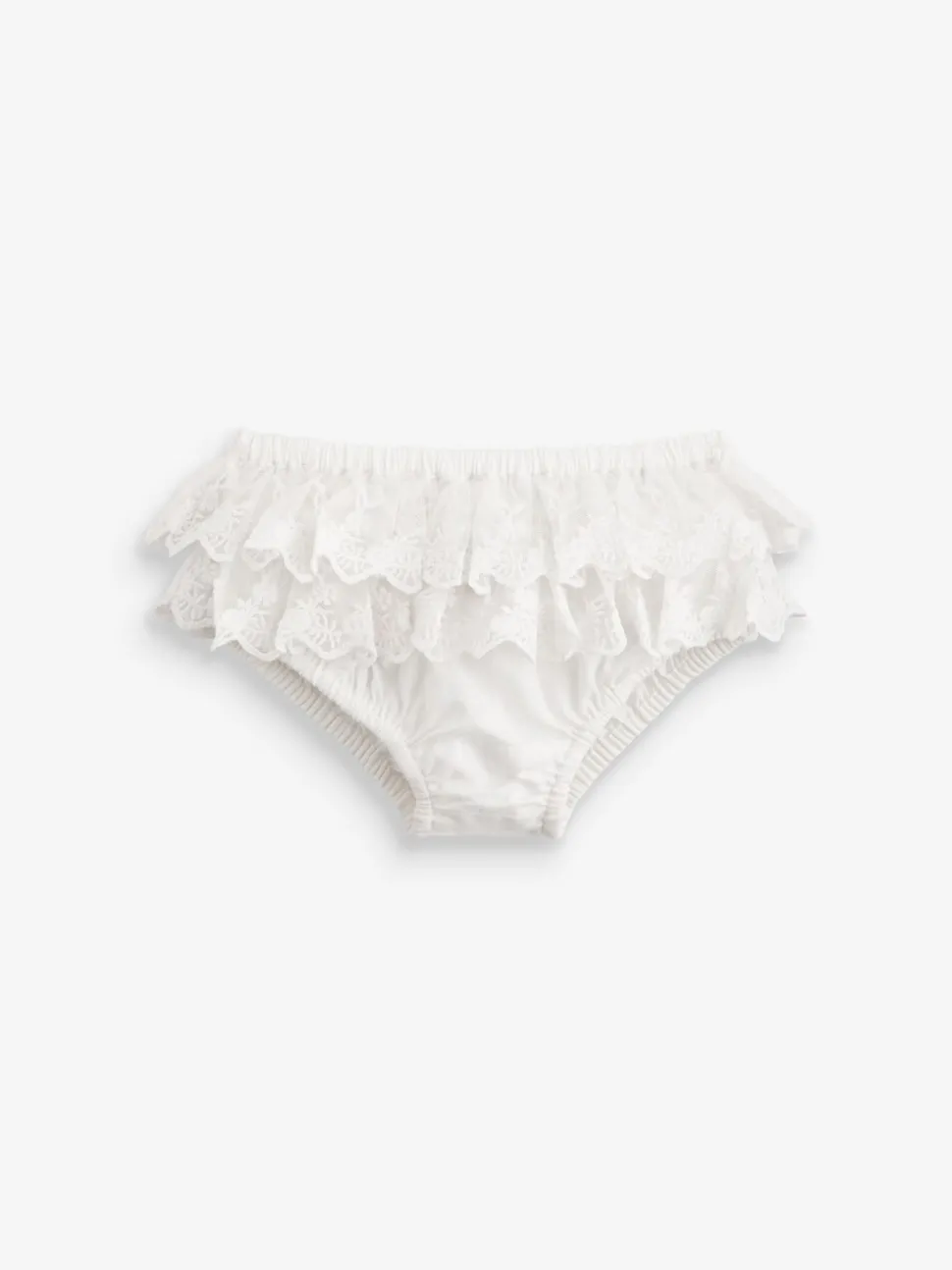 White Lace Frill Baby 100% Cotton Knickers (0mths-2yrs)