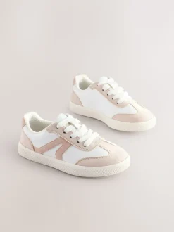 White Lace-Up Lifestyle Trainers