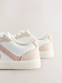 White Lace-Up Lifestyle Trainers