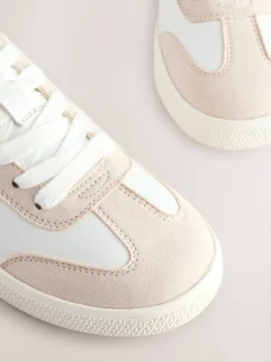 White Lace-Up Lifestyle Trainers
