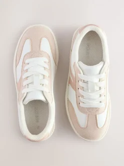 White Lace-Up Lifestyle Trainers