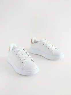 White Lace Up Trainers