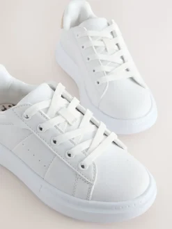 White Lace Up Trainers