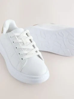 White Lace Up Trainers