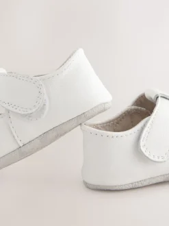 White Leather Baby T-Bar Shoes (0-24mths)