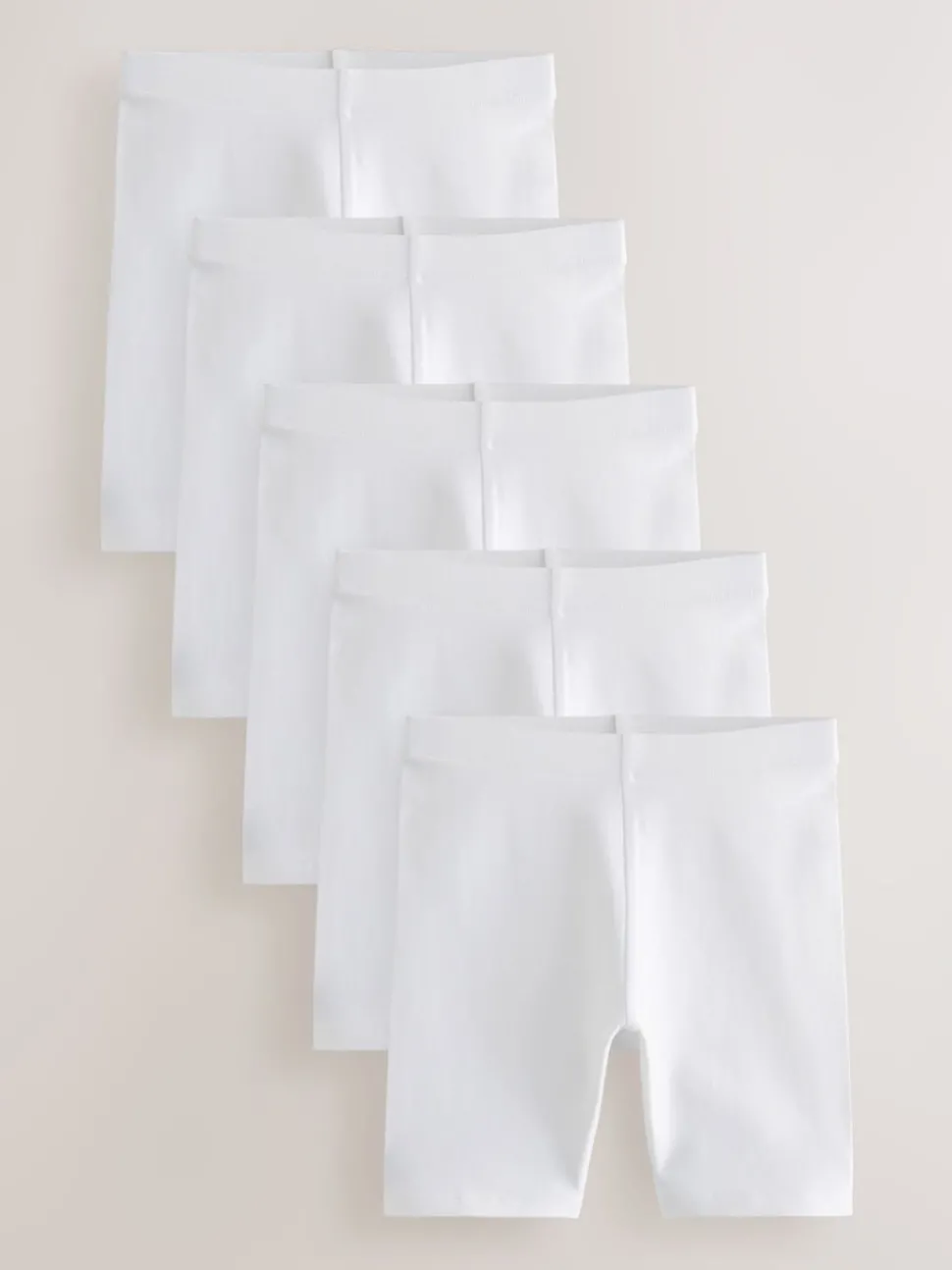 White Longer Length 5 Pack Cotton Rich Stretch Cycle Shorts (3-16yrs)