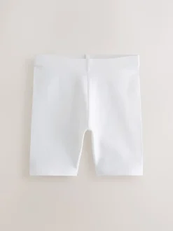White Longer Length 5 Pack Cotton Rich Stretch Cycle Shorts (3-16yrs)