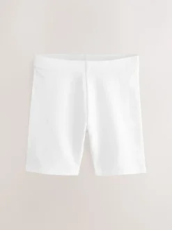 White Longer Length 2 Pack Cotton Rich Stretch Cycle Shorts (3-16yrs)