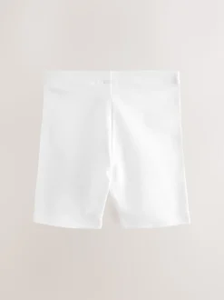 White Longer Length 2 Pack Cotton Rich Stretch Cycle Shorts (3-16yrs)