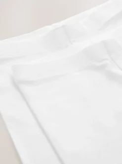White Longer Length 2 Pack Cotton Rich Stretch Cycle Shorts (3-16yrs)