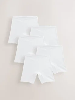 White Long Leg Short Briefs 5 Pack (2-16yrs)