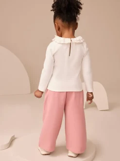 White Long Sleeve Collar Top (3mths-7yrs)