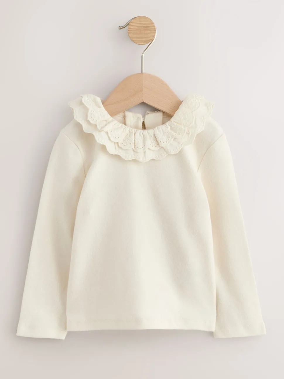 White Long Sleeve Collar Top (3mths-7yrs)