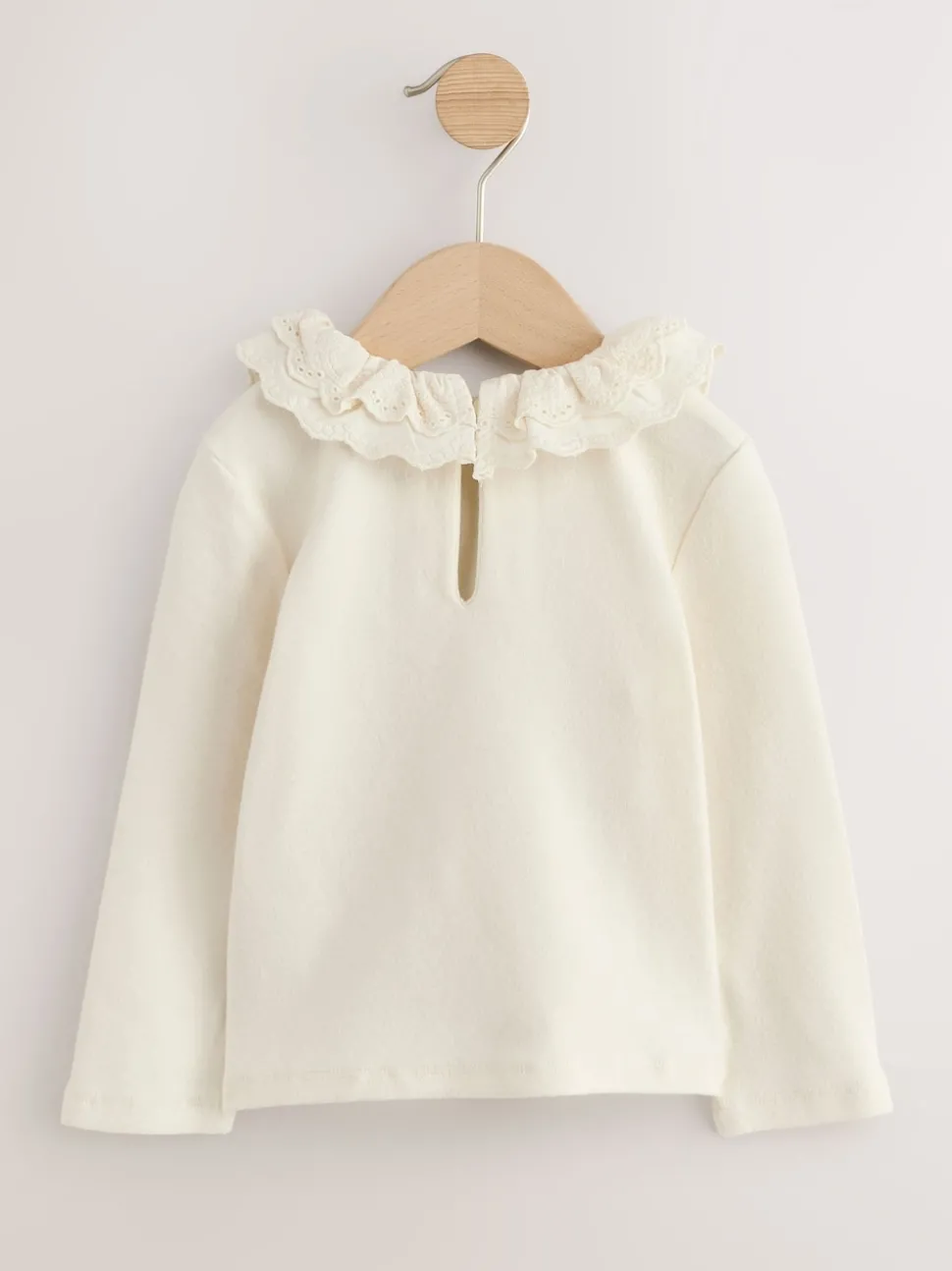 White Long Sleeve Collar Top (3mths-7yrs)
