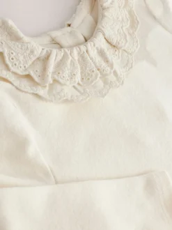 White Long Sleeve Collar Top (3mths-7yrs)
