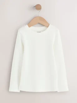 White Long Sleeve Ribbed Tops 3 Pack (3-16yrs)