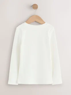 White Long Sleeve Ribbed Tops 3 Pack (3-16yrs)