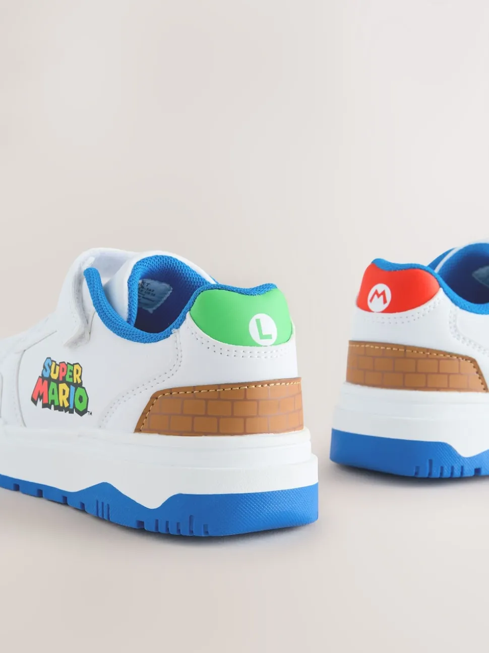 White Mario Elastic Lace Trainers
