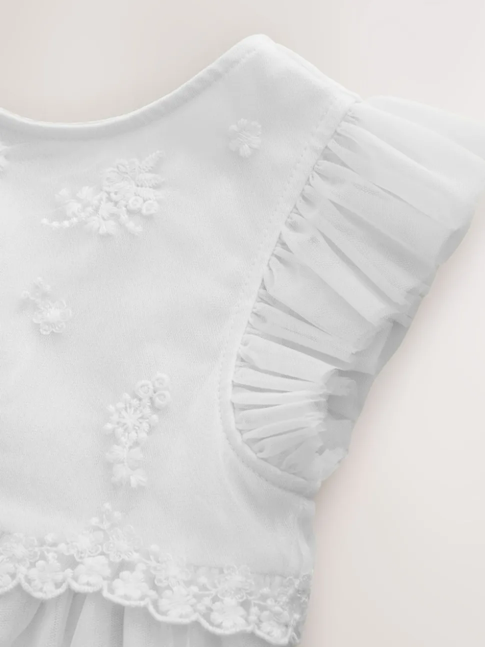 White Mesh Flower Girl Dress (3-16yrs)