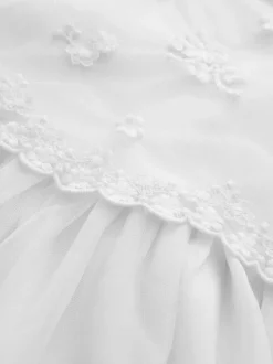 White Mesh Flower Girl Dress (3-16yrs)
