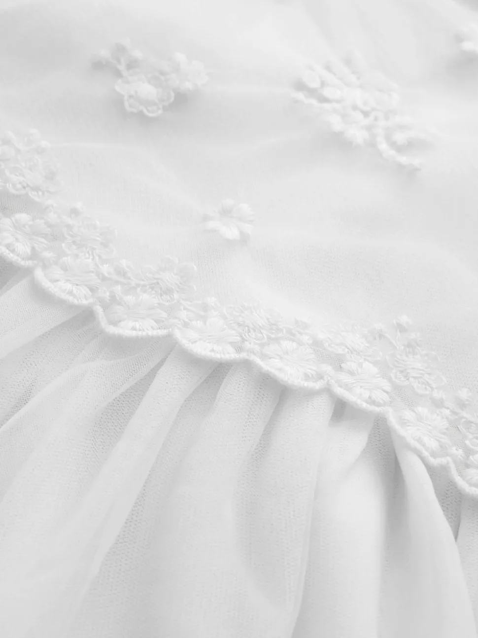 White Mesh Flower Girl Dress (3-16yrs)