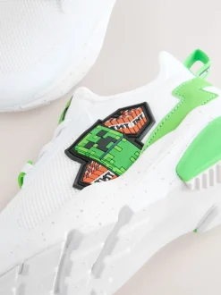 White Minecraft Elastic Lace Trainers