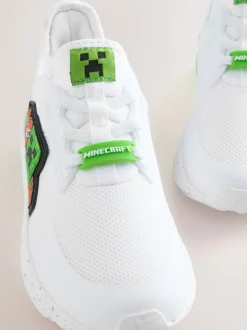 White Minecraft Elastic Lace Trainers