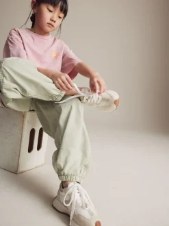 White Neutral Lace-Up Chunky Trainers