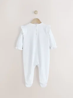 White Occasion Baby Sleepsuit (0mths-2yrs)