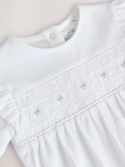 White Occasion Baby Sleepsuit (0mths-2yrs)