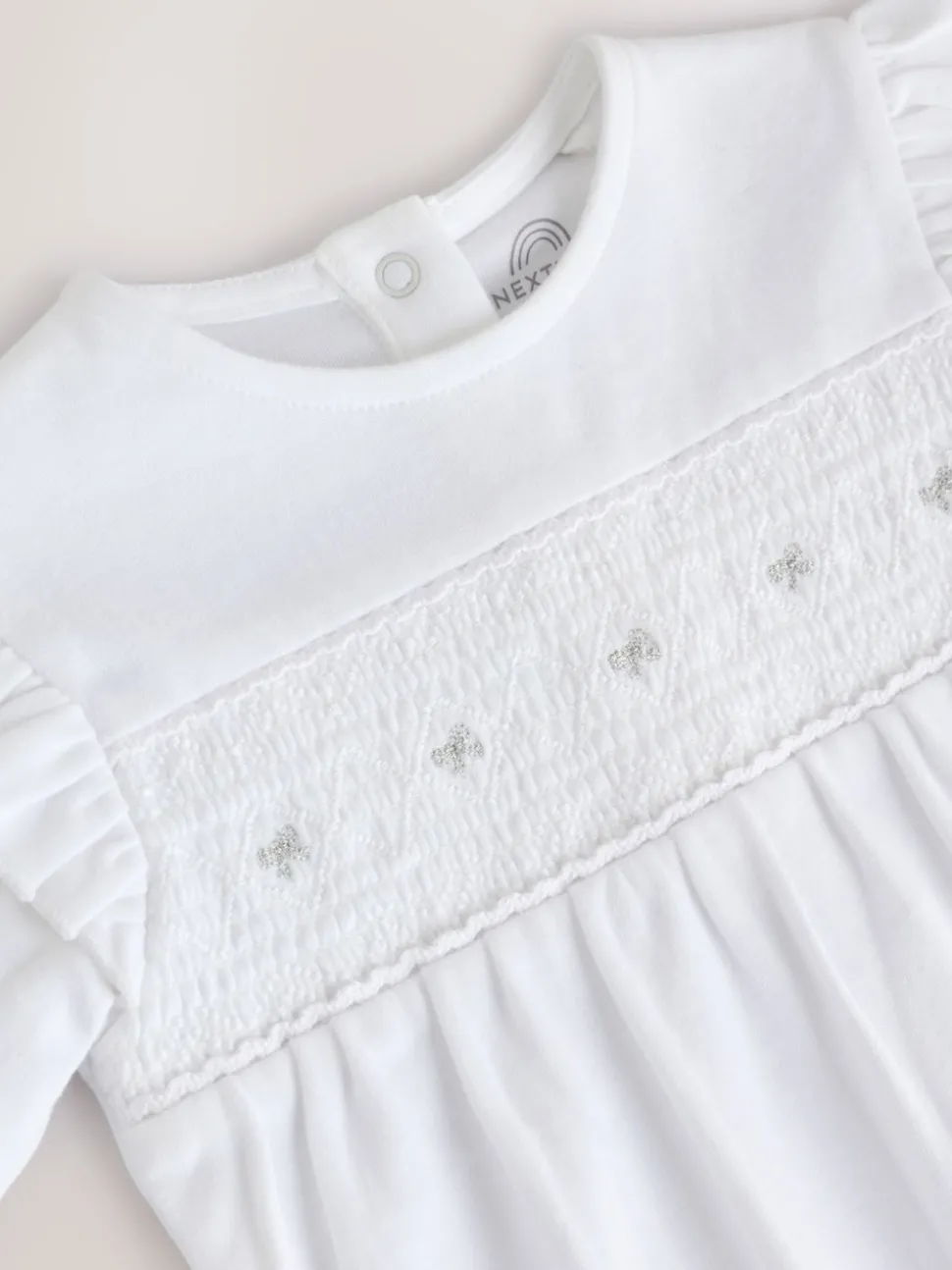 White Occasion Baby Sleepsuit (0mths-2yrs)