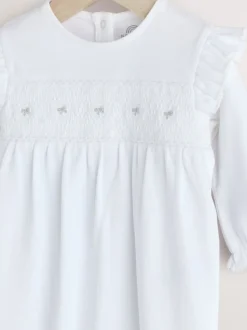 White Occasion Baby Sleepsuit (0mths-2yrs)