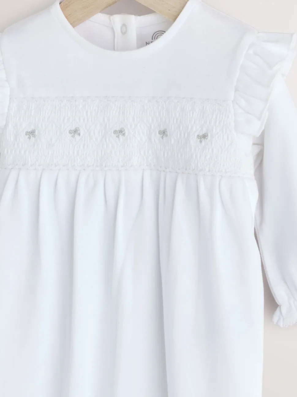 White Occasion Baby Sleepsuit (0mths-2yrs)