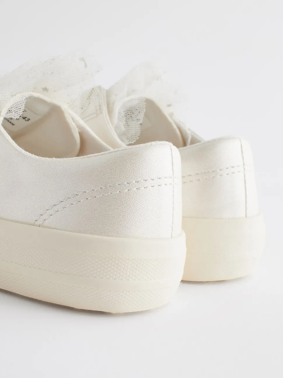 White Occasion Tulle Lace-Up Trainers