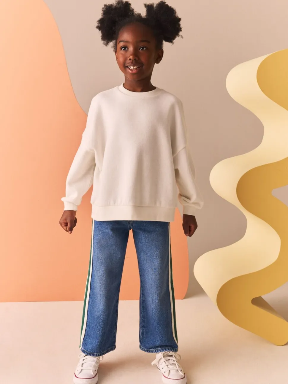 White Oversized Cosy Rib Sweatshirt (3-16yrs)