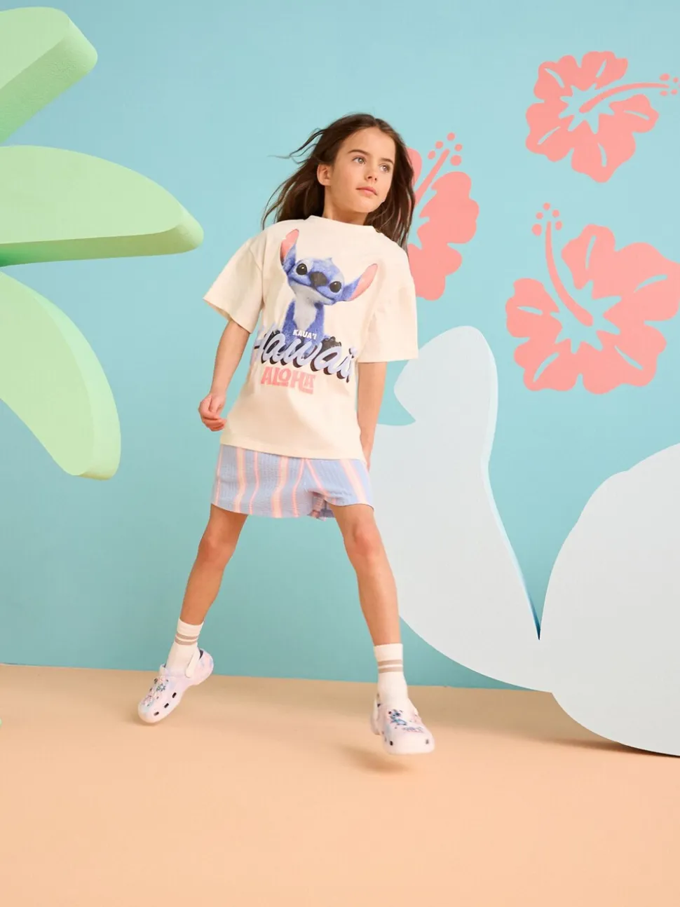 White Oversized 100% Cotton Disney Lilo and Stitch T-Shirt (3-16yrs)
