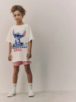 White Oversized 100% Cotton Disney Lilo and Stitch T-Shirt (3-16yrs)
