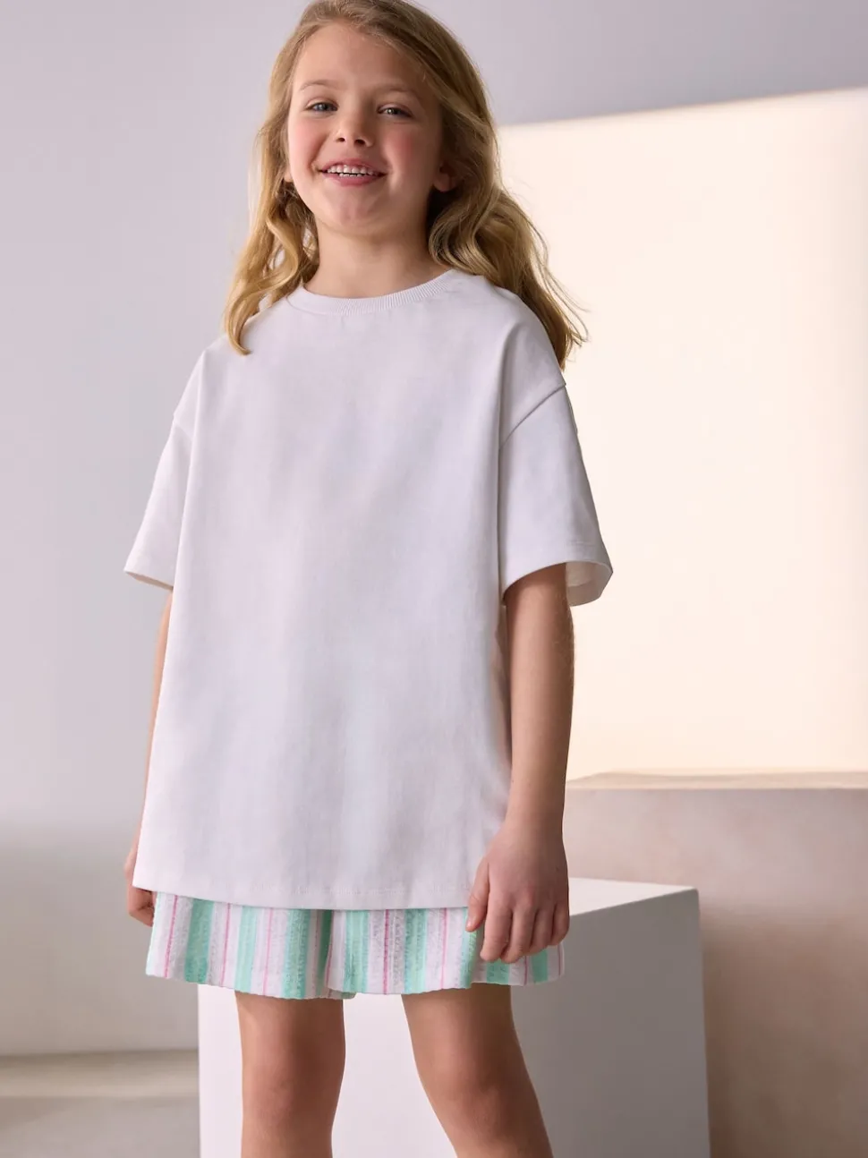 White Oversized Heavyweight 100% Cotton T-Shirt (3-16yrs)