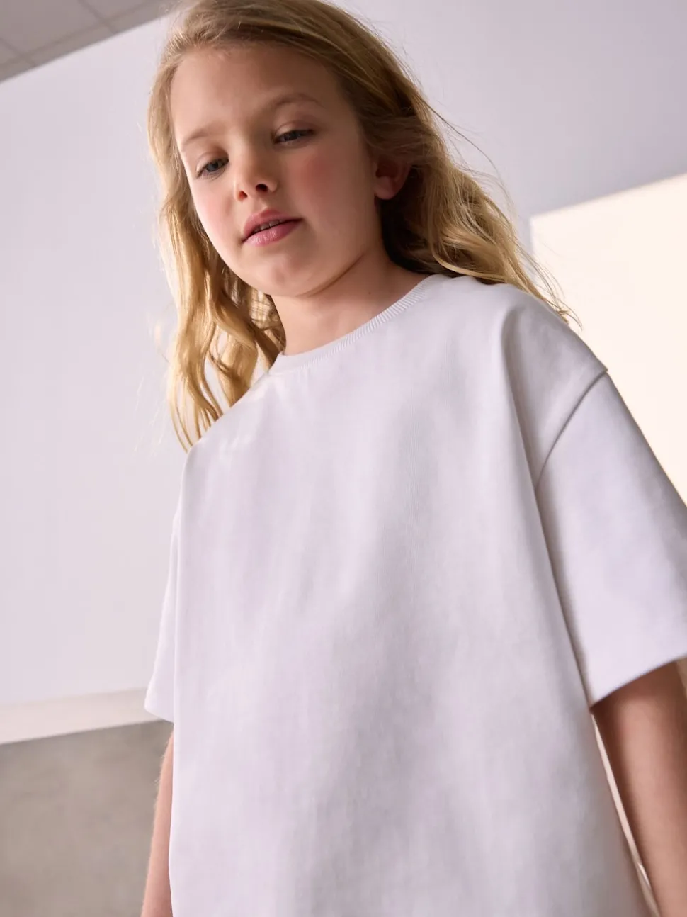 White Oversized Heavyweight 100% Cotton T-Shirt (3-16yrs)