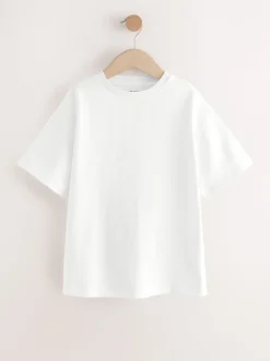 White Oversized Heavyweight 100% Cotton T-Shirt (3-16yrs)