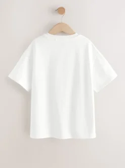 White Oversized Heavyweight 100% Cotton T-Shirt (3-16yrs)