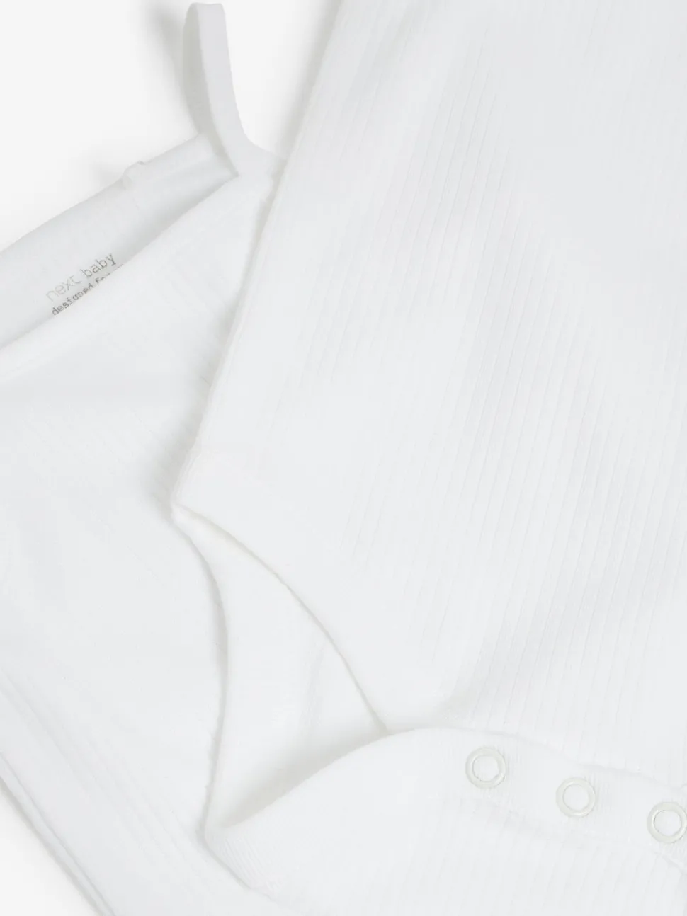 White 7 Pack Baby Strappy Bodysuits